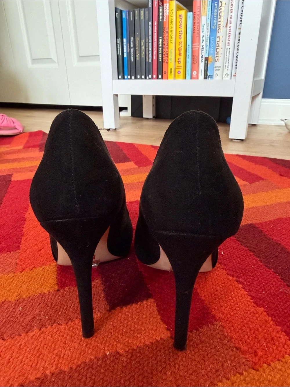 Mix No. 6 Black Pointed Mesh Detail Pumps
